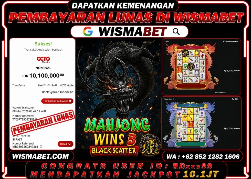 BUKTI KEMENANGAN Mahjong Wins 3 - Black Scatter Rp10,200,000- LUNAS